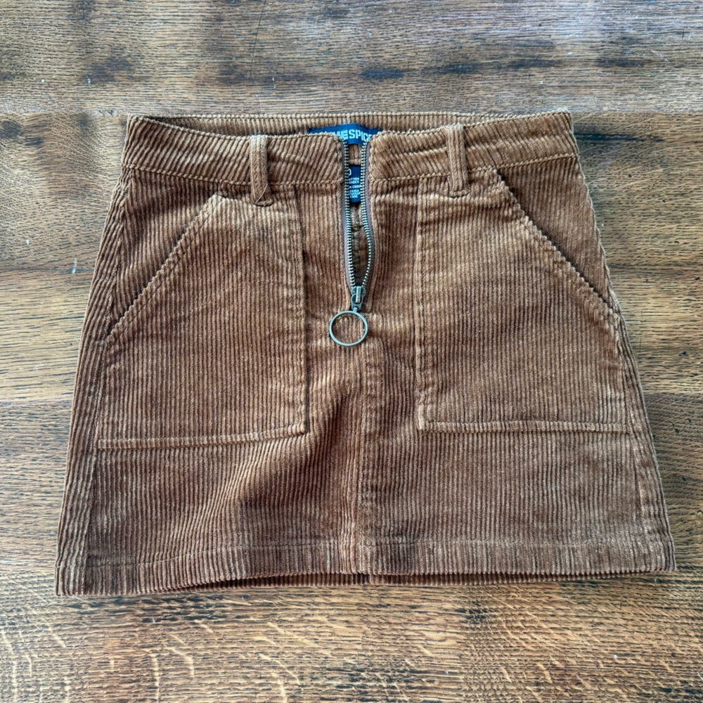 Women's 0 Brown Corduroy Mini Skirt